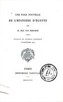 Une page nouvelle de l'histoire d'Égypte / par Max van Berchem ...