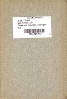 Three new Hebrides languages (Efatese, Eromangan, Santo) / by D. Macdonald.