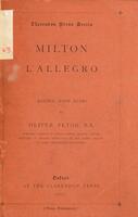 L'allegro / Milton ; edited with notes by Oliver Elton.