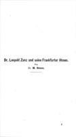 Leopold Zunz und seine Familie : ein Gedenkblatt an sein erstes Centennarium (10 August. 1894).