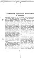 Co-operative agricultural colonization in Palestine / by Franz Oppenheimer.