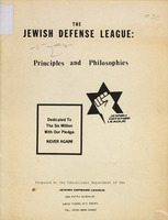 The Jewish Defense League : principles and philosophies / prepared by the Educational Department of the Jewish Defense League.