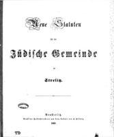 Neue Statuten für die Jüdische Gemeinde zu Strelitz.