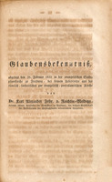 Akt des Uebertritts und der Aufnahme des Dr. Karl Alexander Frhr. von Reichlin-Meldegg, ordentl. öffentl. Professor der Hochschule zu Freiburg, aus der Römisch-Katholischen in die Evangelisch-Protestantische Kirche : nebst seinem Glaubensbekenntniss, abgelegt den 20. Februar 1832 in der evangelischen Stadtpfarrkirche zu Freiburg, und bekannt gemacht von Dekan und Stadtpfarrer Eisenlohr, mit seiner eigenen dabei gehaltenen Rede.
