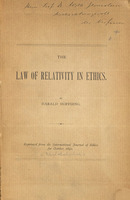 The law of relativity in ethics : reprinted from the international Journal of Ethics for October 1890.