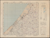 Gaza : מפת דרכים / Compiled, drawn & reproduced by Survey of Palestine. ערוכה ע"י חטיבה 12. הודפס ע"י שרות מפות וצלומים, צבא הגנה לישראל .