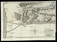 Route des Hebreux pour passér la Mer Rouge. Conforme à l'Ecriture Extrait des mémoires du Pere Claude Sicard missionnaire Jésuite en Egypte 1727 / Portier fecit.