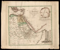 Karte von Egypten Verfast von Herrn Robert Vaugondy, Geographen des Königs von Polen. Neu herausgegeben von Joh. Walch.