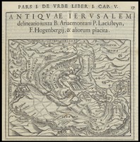 Antiquae Ierusalem delineatio iuxta B.Ariaemontani P.Lacksteyn, F.Hogenbergij, & aliorum placita.