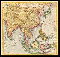 Carte des Indes et de la Chine Par Guillaume De L'Isle...Ph. Buache.