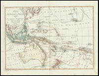 Karte von Australien oder Polynesien nach den Zeichnungen, Reisebeschreibungen und Tagebücher der vorzüglichsten Seefahrer bis 1789 entworffen im Jahr 1792.