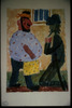 Photograph of: Don Quichot kneeling before fat man.