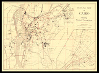 Outline map of Cairo Showing principal thoroughfares.