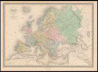 Europe sous Charles- Quint XVIe. siécle Dresée par A. H. Dufour ; Gravée par Ch. Dyonnet ; la lettre gravée par Delêtre.