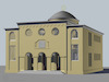 Computer reconstruction. Photograph of: 3D computer model of the Synagogue in Delmenhorst