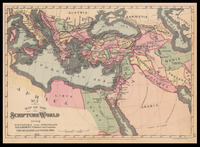 Map of the scripture world : giving distances from Jerusalem.