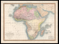 Carte d'Afrique Dresse par M. Lapie...Gravé par Lallemand.