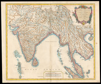 Les Indes Orientales où sont distingués les Empires et Royaumes qu'elles contiennent tirées du Neptune Oriental / Par Le S. Robert ; Guill. Delahaye Sculp.