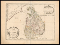 Carte De L'Isle De Ceylan Par le Sr. De L'Isle. Gravé par Berey.
