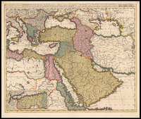 Imperium Turcicum in Europa, Asia, divisum in sua Regna et Regions, nempe Græciam, Natoliam, Armenian, Arabiam, Ægyptum, Regna Algeriæ, Tunetanum, Tripoleos et Barcæ. Per Gerardum et Leonardum Valk.