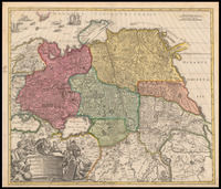 Generalis Totius Imperii Moscovitici Novissima Tabula Magnam Orbis terrarum partem à Polo Arctico usque ad mare Iaponicum, et Chinae Septentrionalis confinia exhibens cum via Czaricae nuper Legationis ex urbe Moscua per universam Tartariam ad magnum Chinae Imperatorem / ex conatibus Iohannis Baptistae Homanni.