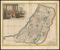 Geographiae Sacrae ex V. & N. Test. desumptae, Tabula secunda in qua Terra Promissa in suas Tribus Partesque divisa Auctore N.Sanson Abbavillaeo [Cartouche signed]: H.Eland del: et fec.