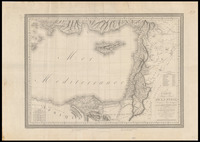 Carte physique & politique de la Syrie Pour servier à l'Histoire des conquêtes du Général Bonaparte en Orient / Faite au Kaire en l'An 8, par Charles Paultre, Offier. d'Artrie. Légère, Aide-De-Camp du Général Kleber, Commt. en Chef, l'Armée Française en Egypte. Dessinée par Lapie, Ingr. Géographe. Gravé par Blondeau L'Ecriture gravée par L. Aubert.