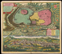 Prospectus Sanctae olim et celeberrimae Urbis Hierosolymae opera et impensis Matthaei Seutteri... Prospekt der vormals Welt Beruehmten Stadt Jerusalem.. – הספרייה הלאומית