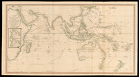 A chart of The Indian Ocean Improved from The Chart Of M. D'Après De Mannevillette ; with the Addition of A Part Of The Pacific Ocean as well as the The Original Tracks of the Principal Discoverers, or other Navigators to India and China : and in which it has been attemped to give A Chronological Indication of the Successive Discoveries / By L. S. De La Rochette. Engraved by J. Hatchett. Approved by the Chart Committee of the Admiralty.