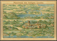 Panorama des heiligen Landes Geographisch-Topographische Darstellung Palästinas mit genauer Bezeichnung der aus der Geschichte, Bibel und Talmud bekannten Orte, der Gräber berühmter Männer wie auch aller jüdischen Colonien. Nach den neuesten Quellen bearbeitet.