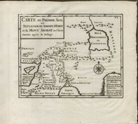 Carte du Premier age, ou Situation du Iardin d'Eden et du Mont Ararat ou l'Arche s'arreta apres le deluge / De St. Hilaire Mallet Ingr. Sculps. 1742.