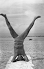 Yoga man, at the Tel Aviv marina.