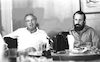 Leaders of the Hamerkaz Hahofshi movement, lawyer Shmuel Tamir (L) and Akuiva Nof hlding a press conference in Beit Sokolov Tel Aviv.