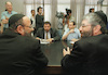 Discussions between the Shas party and the newly elected governmet officials Liberman Ivet and Shmueli Doron.