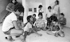 Children of Rosh Haayin playing 5 stones game.