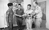 CO Air Force Aluf Moti Hod, bestow to private Yosef Elhadad a medal for bravery and courage for acting during an enemy activity.