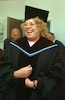 Communication Min. Shulamit Aloni wearing her honorary Doctorate dress – הספרייה הלאומית