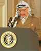 Arafat addresses after signing the Peace Aggreement.