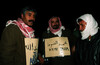 Arabs demonstrating calling to return the deportees from Lebanon.