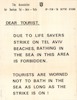 dear tourist - bathing in the sea - is forbidden – הספרייה הלאומית