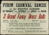 PURIM CARNIVAL DANCES - 3 Grand Fancy Dress Balls.