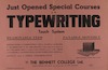 Just opened special courses - in - typewriting - touch system – הספרייה הלאומית