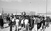 Ashdod Port workers holding a ralley during their strike demanding better sallary – הספרייה הלאומית