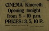 Cinema Kinereth opening tonight – הספרייה הלאומית