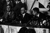 שר החוץ של ארה"ב, סיירוס ואנס, במסיבת עיתונאים עם ראש הממשלה מנחם בגין – הספרייה הלאומית