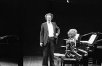 Famous duo pianists Braha Eden and Aleksander Tamir.