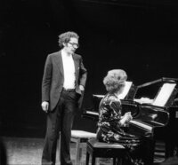 Famous duo pianists Braha Eden and Aleksander Tamir.