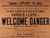 Cinema Ophir - Welcome Danger – הספרייה הלאומית