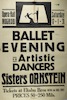 Ballet evening by the artistic dancers Sisters Ornstein – הספרייה הלאומית