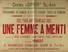 Cinema Ophir - Une Femme A Menti – הספרייה הלאומית